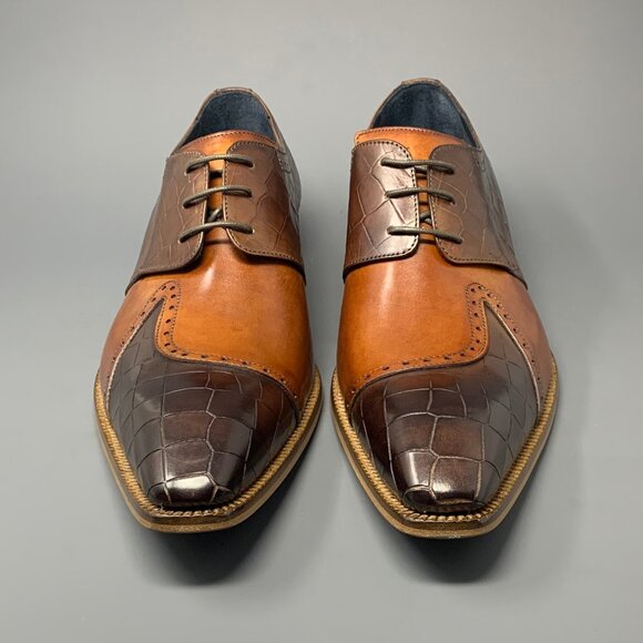 *NEW* DUCA ‘Valentano’ Italian Calfskin / Croco Embossed Print / Men’s 13 Derby - Picture 6 of 14